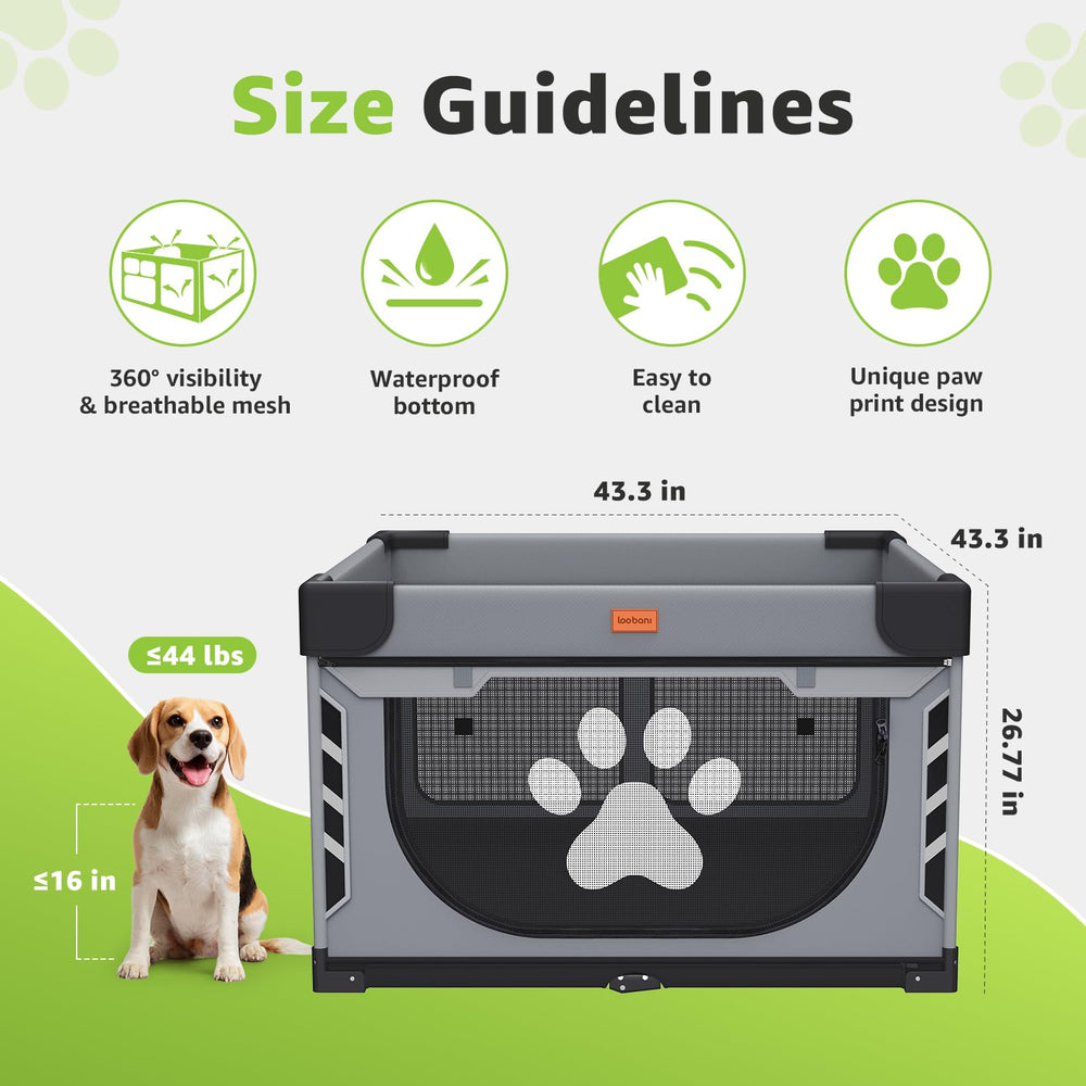 Loobani playpen front-door enables easy entry and exit for pets