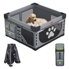 Loobani foldable dog playpen front view showing quick setup and safe space