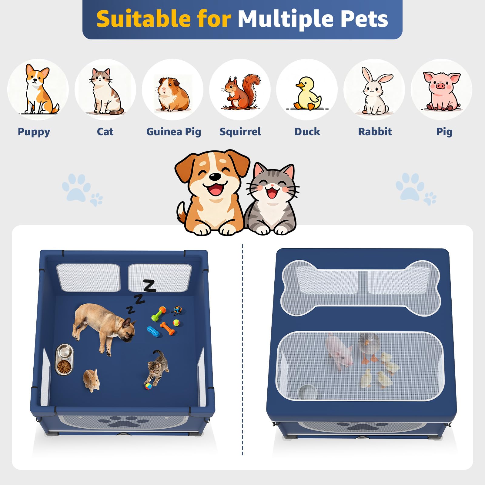 LOOBANI playpen in use shows versatile indoor space for pets.