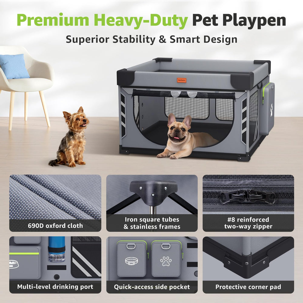 Loobani playpen water dispenser supports hydrated pets on adventures