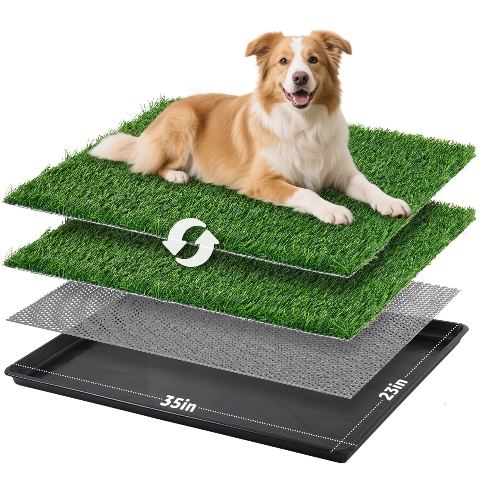 LOOBANI large dog potty tray grass pads for indoor training.