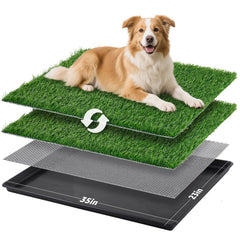 LOOBANI large dog potty tray grass pads for indoor training.