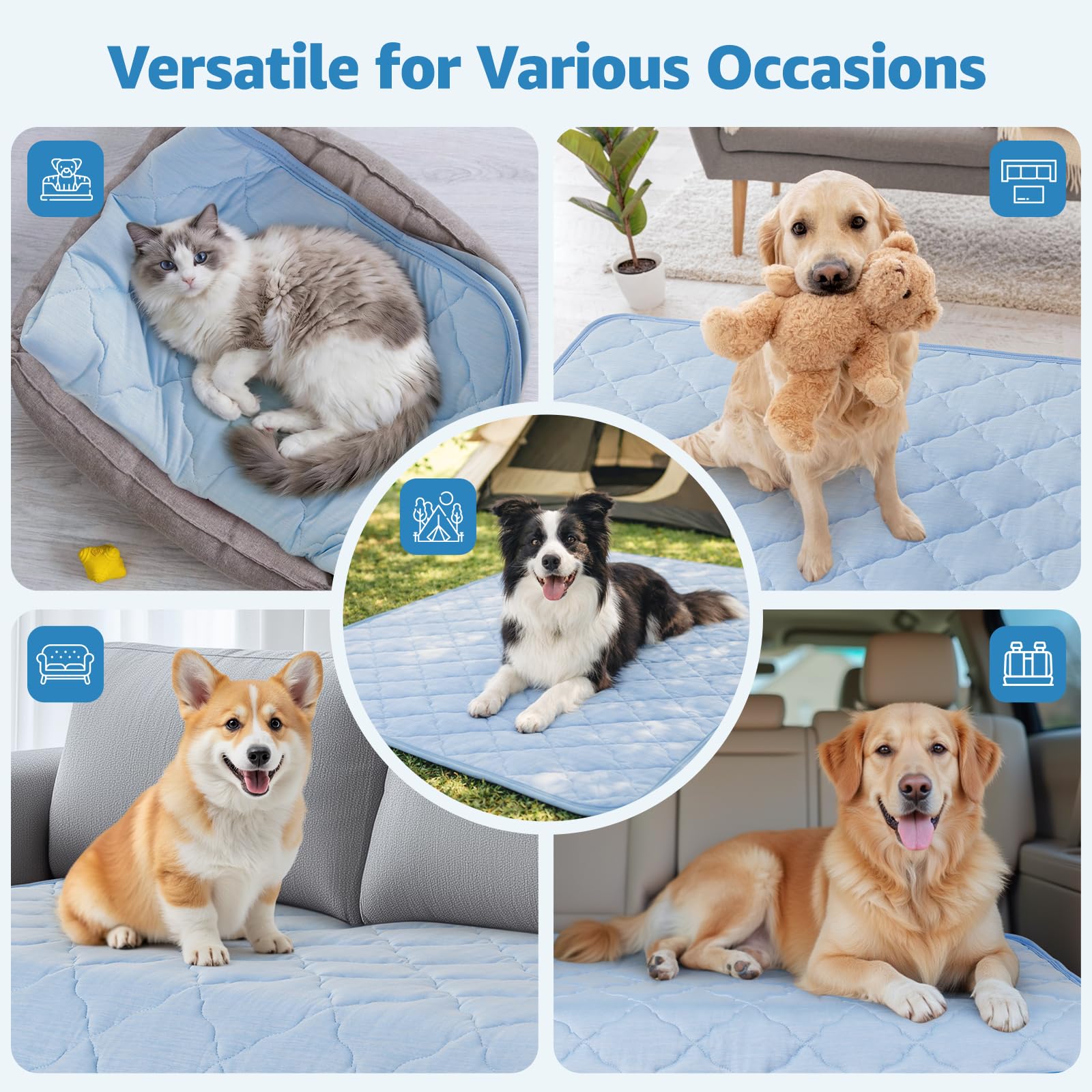 LOOBANI multi-purpose pet cooling mat for dogs and cats indoors or outdoors