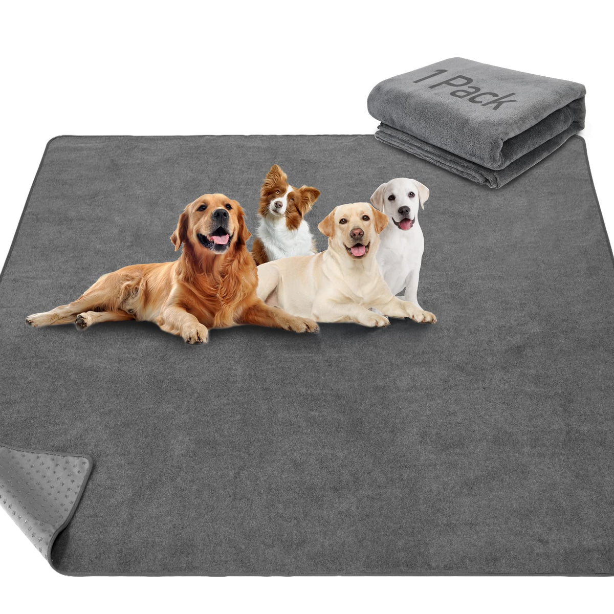 LOOBANI non-slip washable dog pee pad on the floor keeps surfaces dry