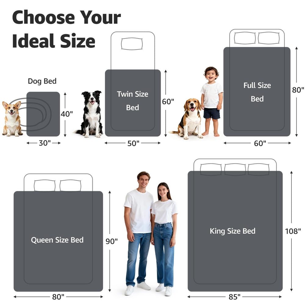LOOBANI oversized 80x90 blanket fits most beds for versatile use.