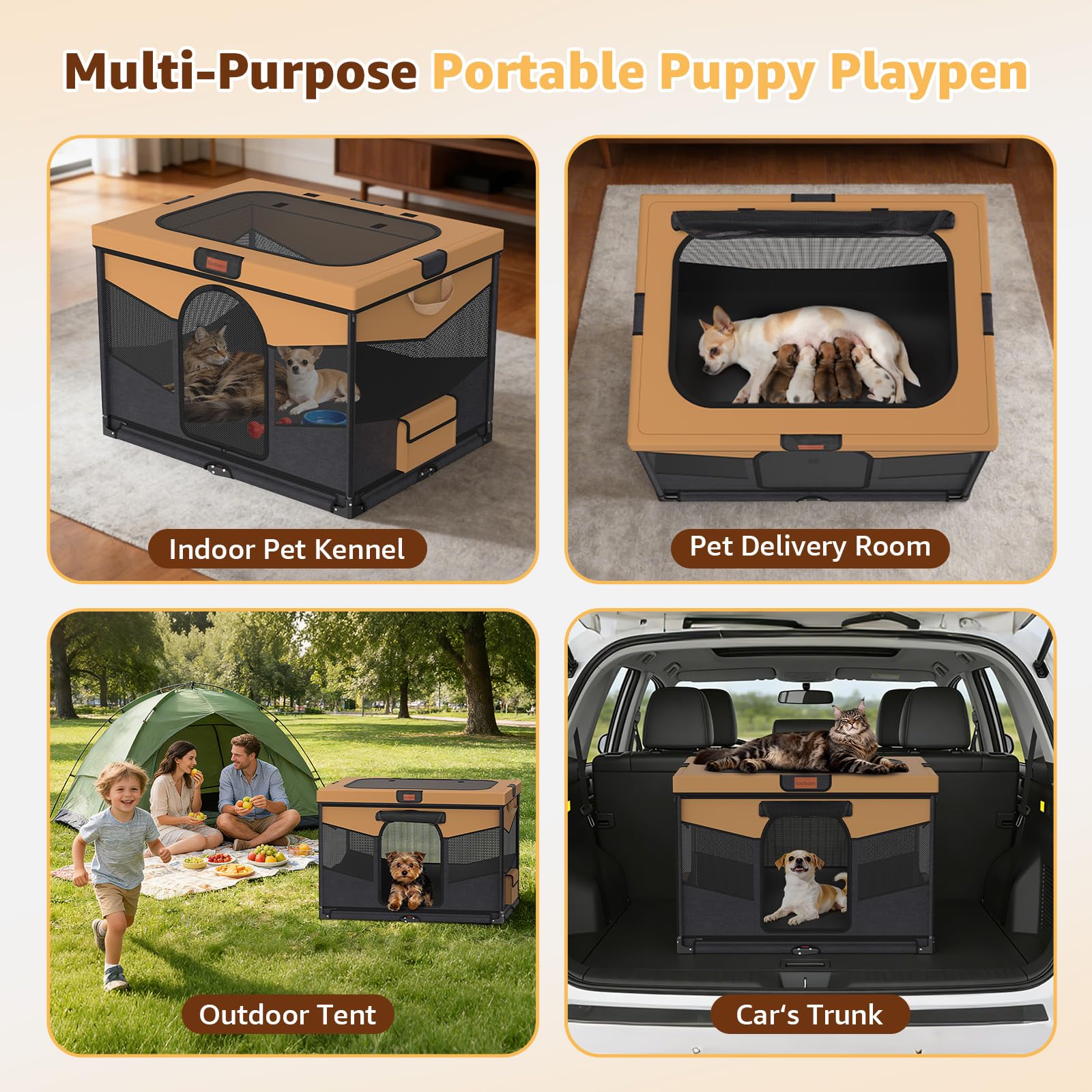 LOOBANI Pet playpen in doorway use supports versatile indoor spaces