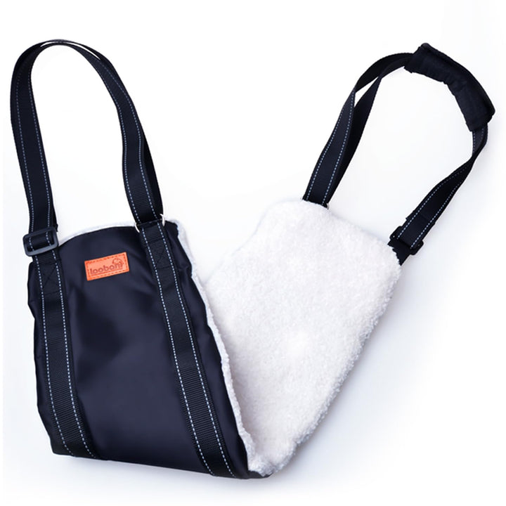 LOOBANI portable dog sling for back legs supports hind legs during standing.