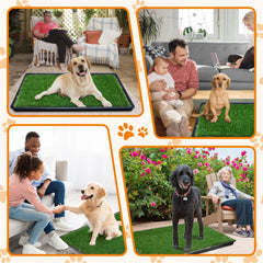 LOOBANI puppy training grass pad showing quick drainage and easy cleaning