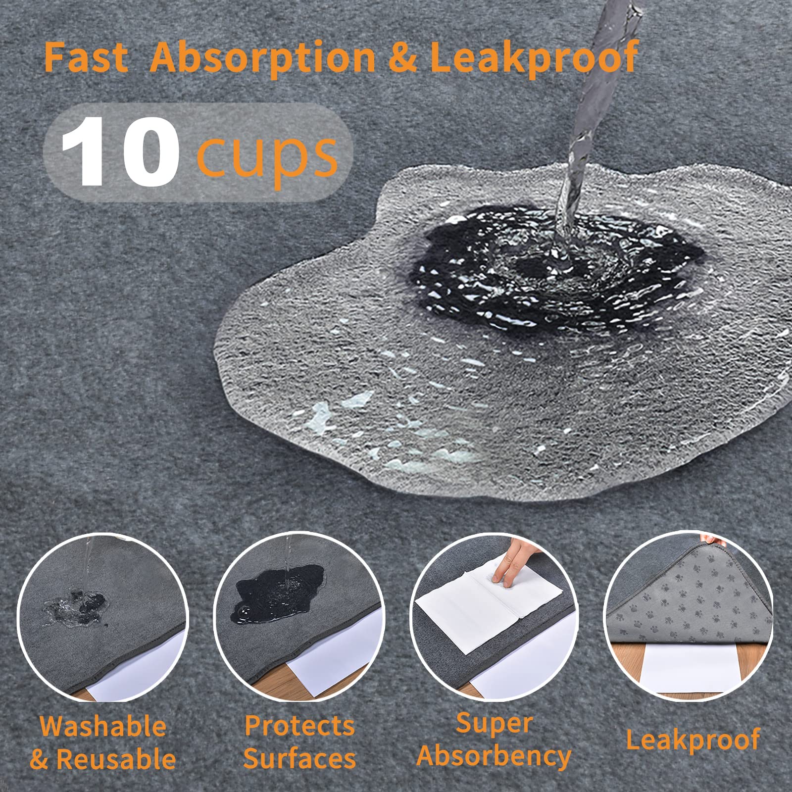 LOOBANI puppy-training pad 36x41in gray with soft surface for comfort
