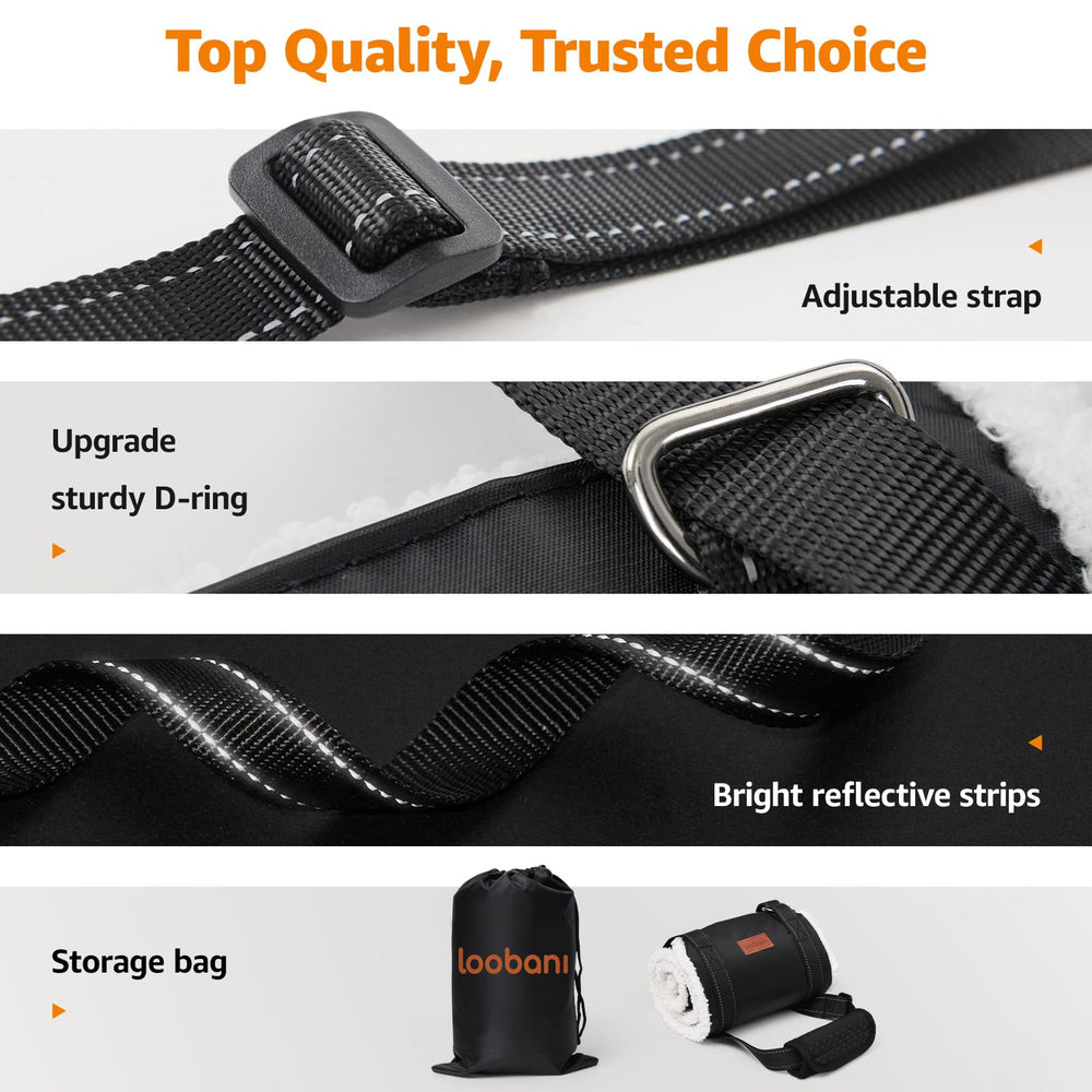 LOOBANI reflective heavy-duty strap supports various breeds with secure weight distribution.