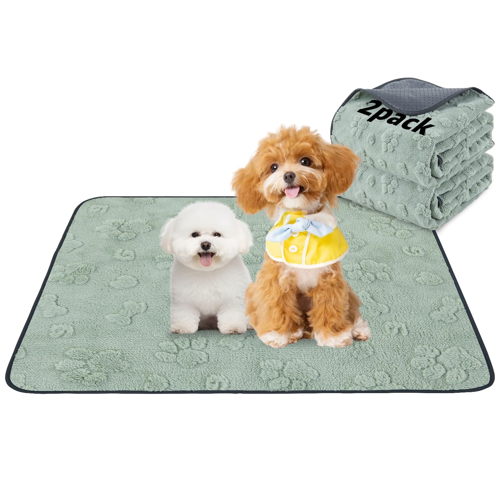 LOOBANI 2-pack pee pads keep floors dry during housetraining.