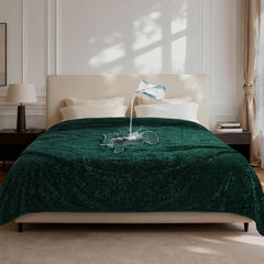 LOOBANI blanket front leaf jacquard pattern offers stylish spill protection on living room furniture.