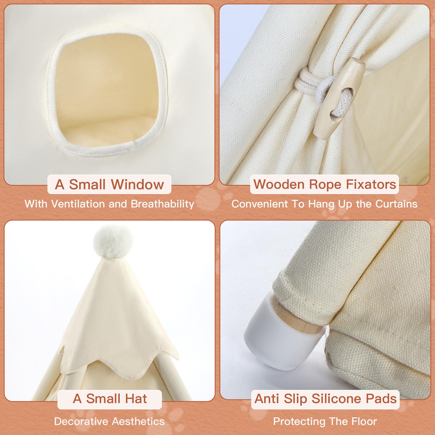 LOOBMBNS Cotton canvas and pine poles—safe, durable construction.