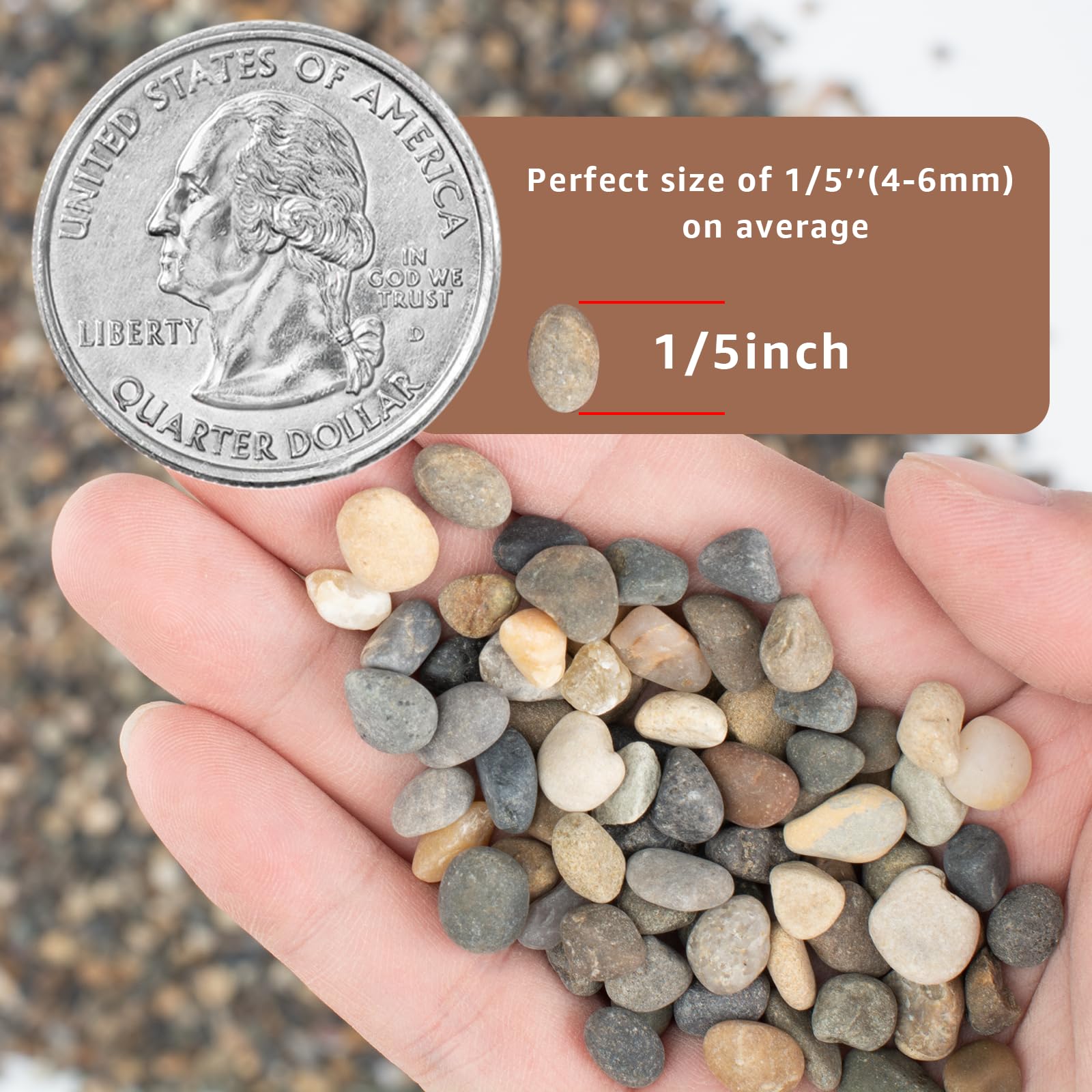 LOOIOOJ aquarium gravel safe for fish and turtles with natural color.