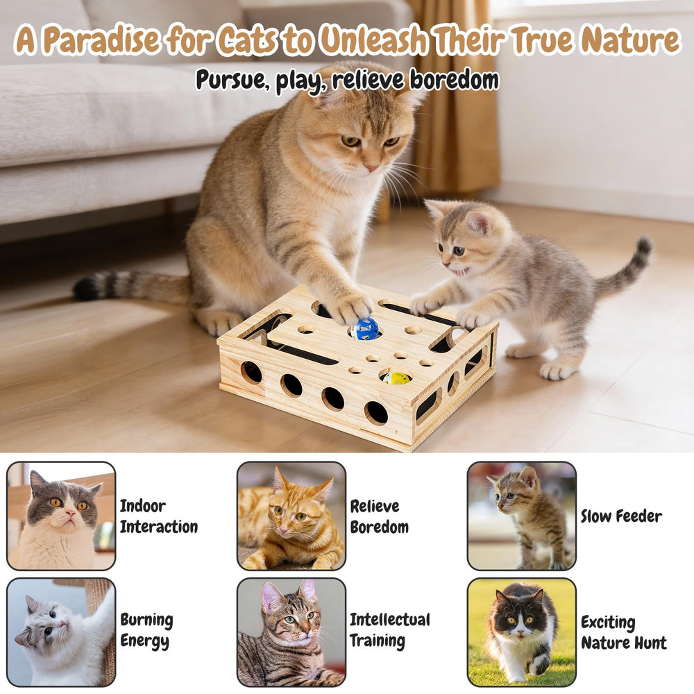 The Loojzz Cat Nail File Scratch Enrichment Box includes sandpaper inside for gentle nail filing.