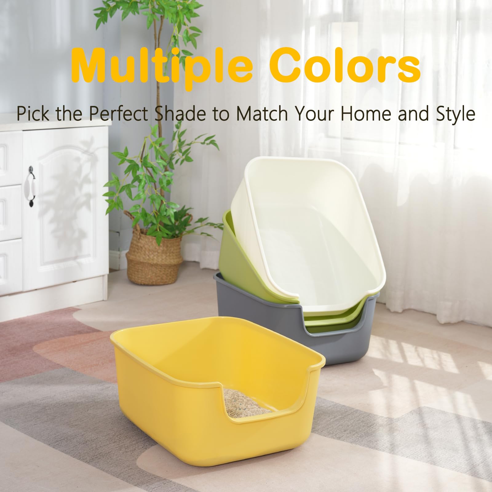 LoopTime Large Cat Litter Box Anti-Diffusion—minimizes litter mess during digging.