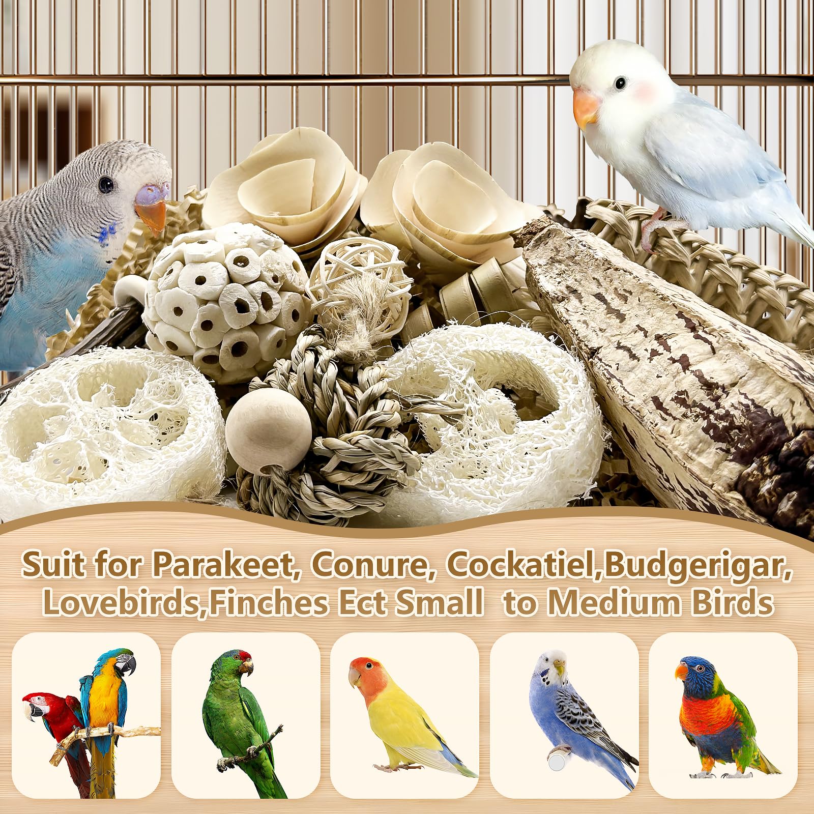 LOPERDEVE Nature Color suitable for conures and small parrots during playtime.