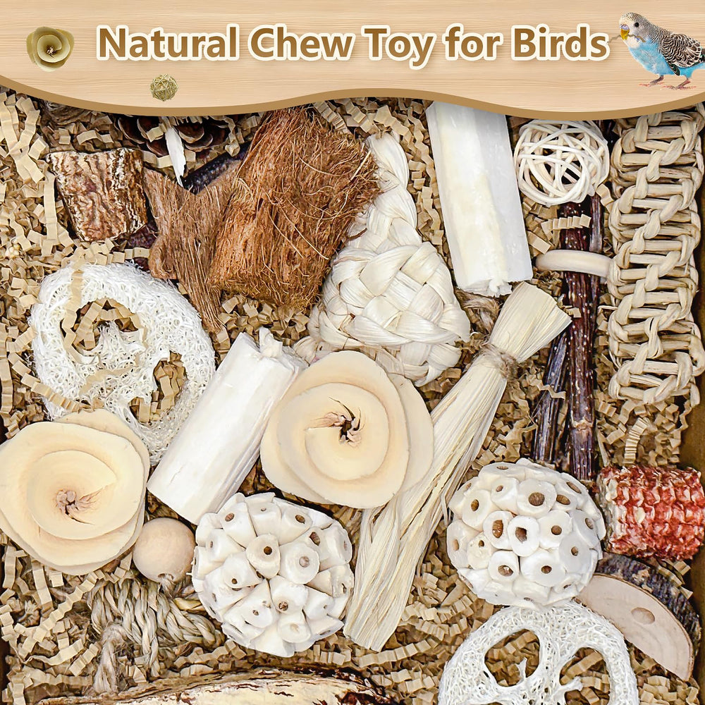 LOPERDEVE Nature Color materials provide safe, engaging chewing for small birds.