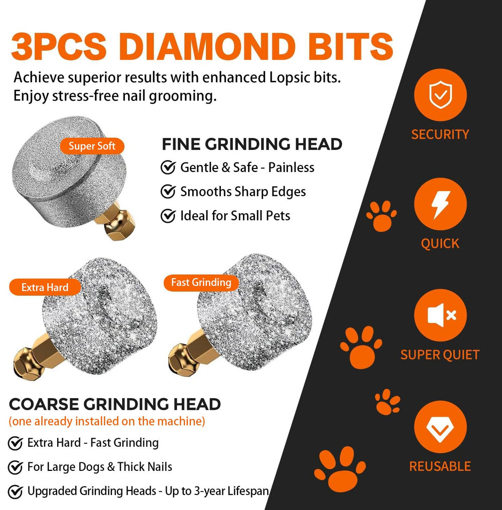 LOPSIC three grinding bits include soft and hard options