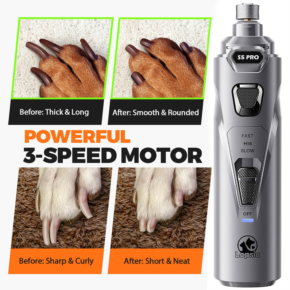 LOPSIC 3-speed 12000rpm motor for versatile nail care across sizes