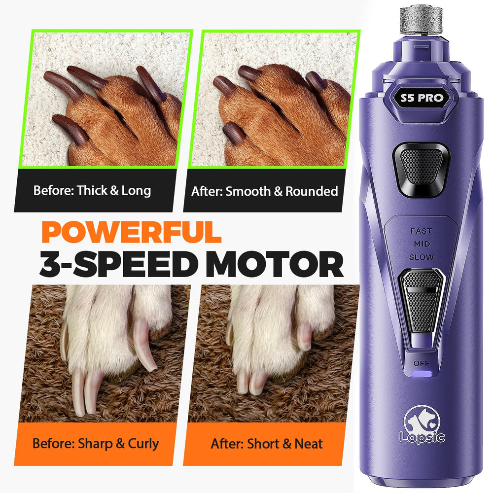 LOPSIC Built-in LED lights illuminate nails to prevent over-cutting.
