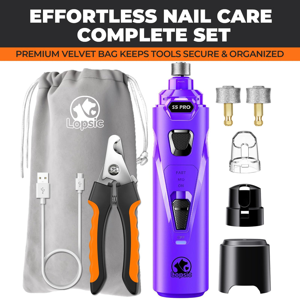 LOPSIC nail clippers and trimmers included for complete home grooming