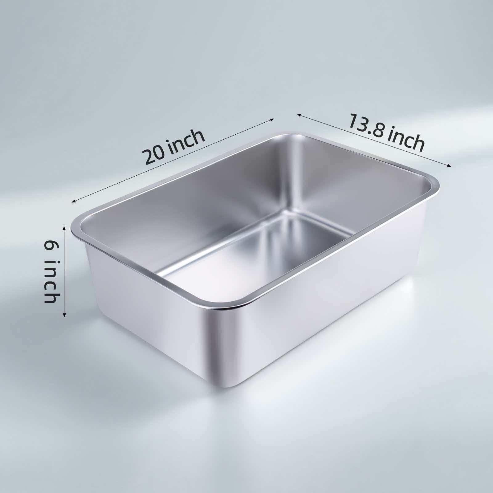 LOPYK stainless steel cat litter box easy to clean non-stick surface