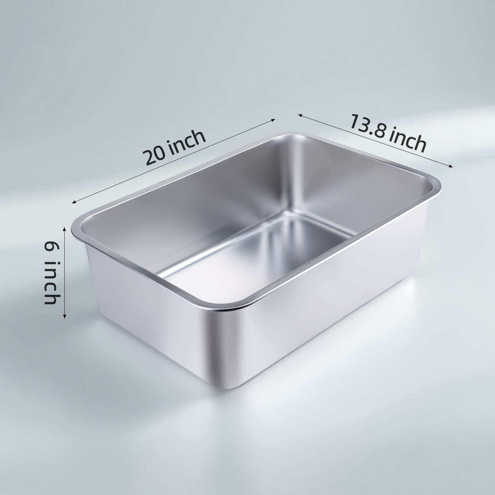 LOPYK stainless steel cat litter box easy to clean non-stick surface