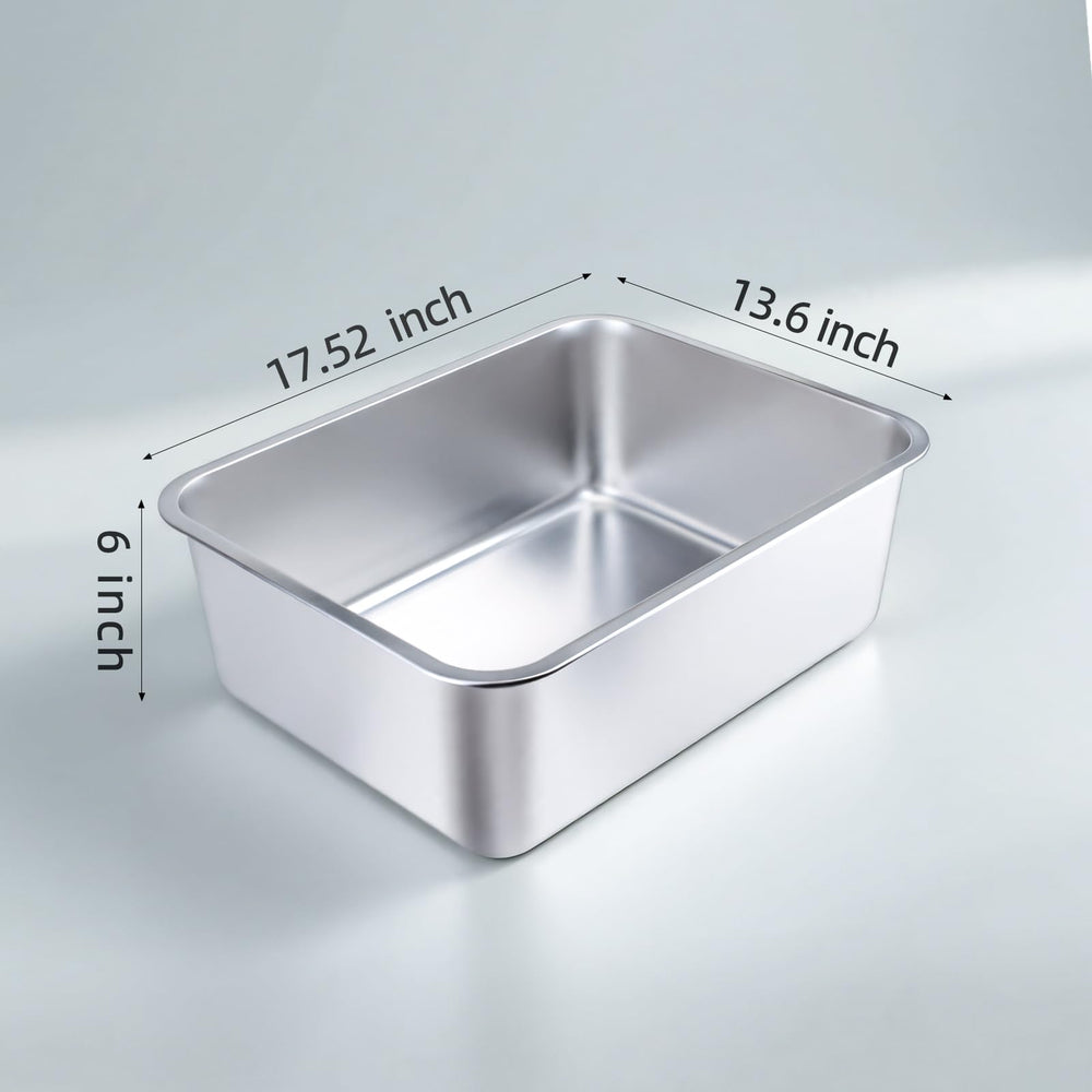 LOPYK stainless steel cat litter box multi use for pets or tub purposes.
