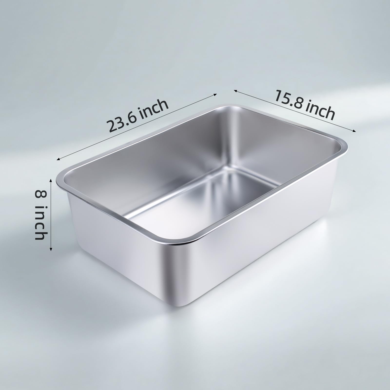 LOPYK stainless steel litter box durable rust-proof construction for long-lasting use.