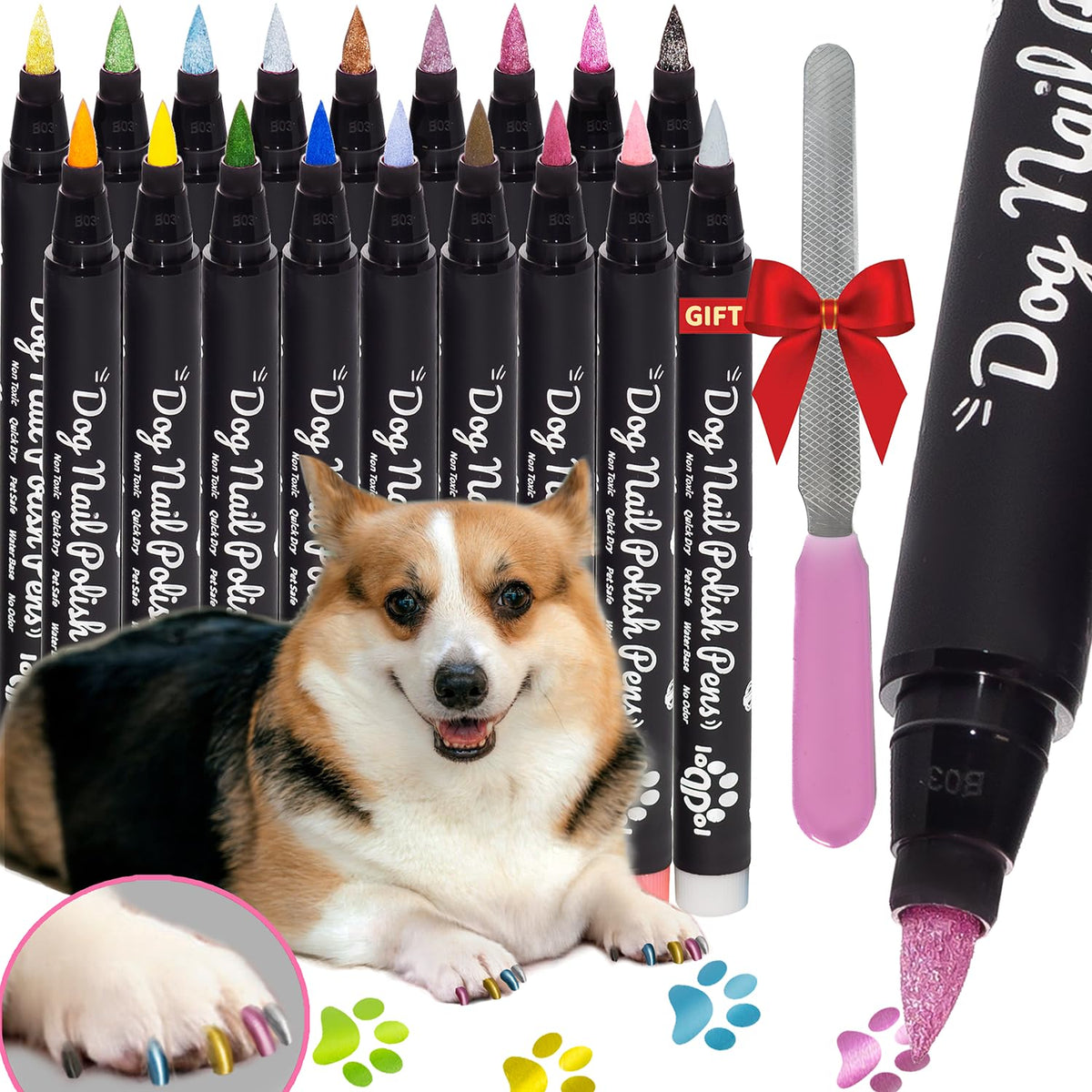 Loqpol 18 colors swatches: vibrant metallic and matte finishes for dogs