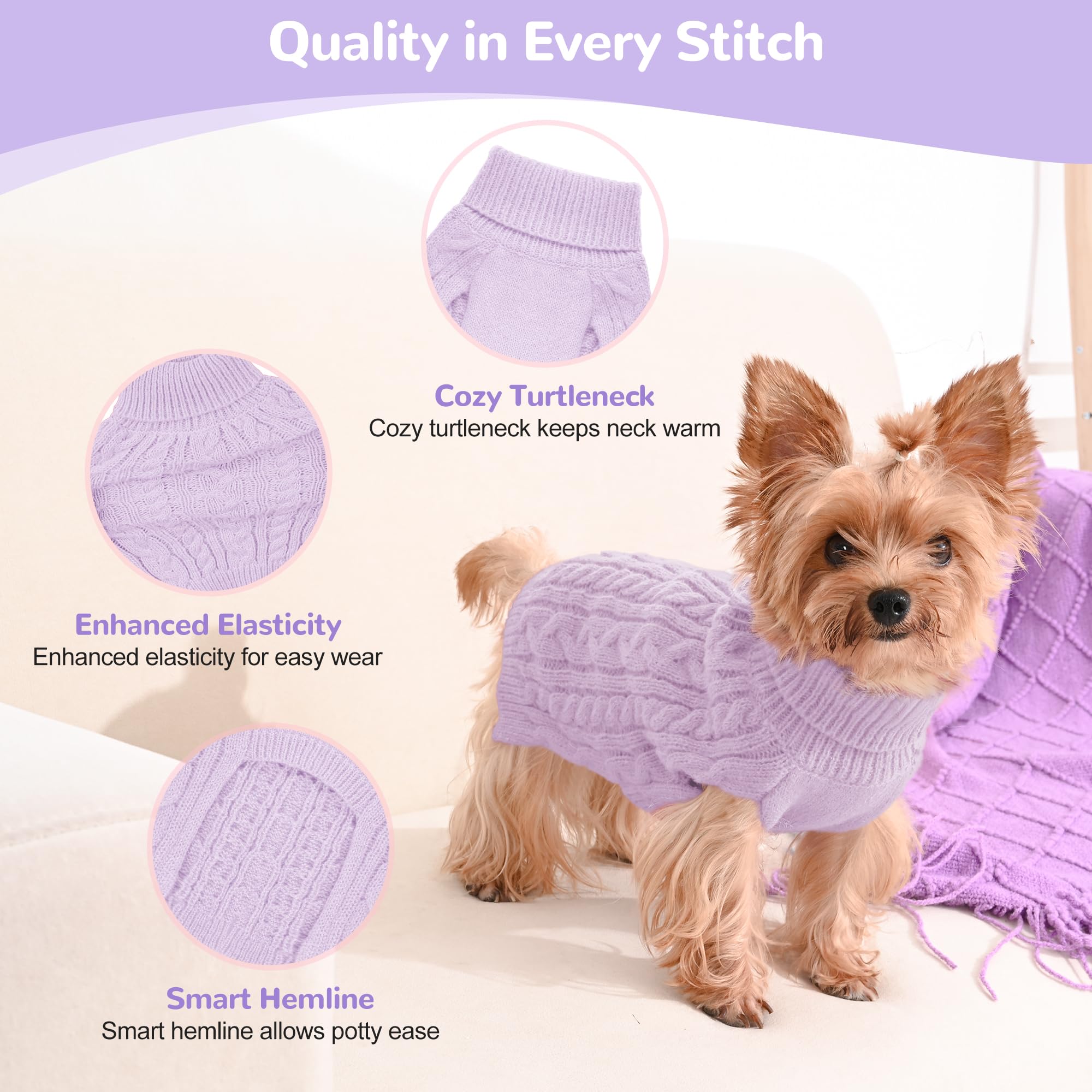 Lorehelina two-pack dog sweaters flatlay showcasing color variety and fit options