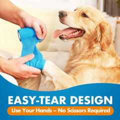 LotFancy vet wrap on horse leg provides gentle compression