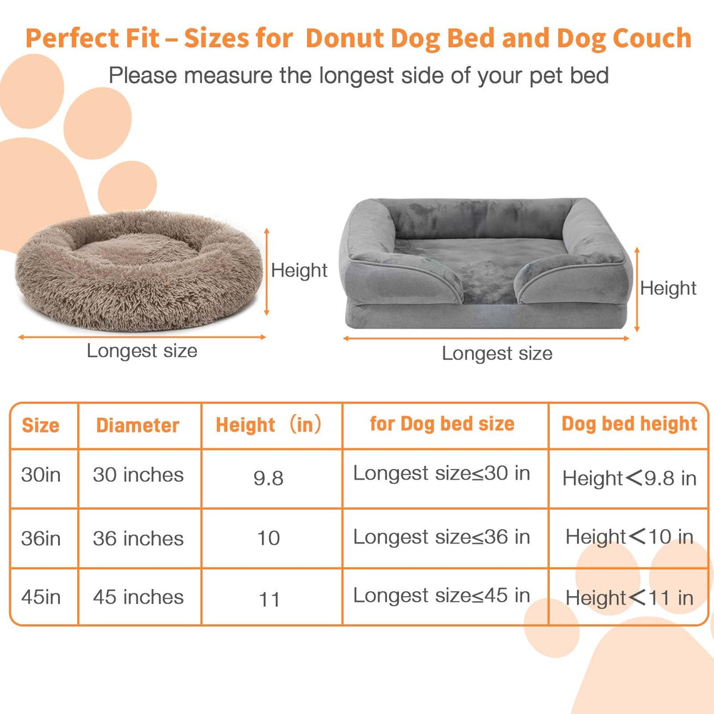 LotuFlor 36-inch round fit ensures snug coverage on donut beds.