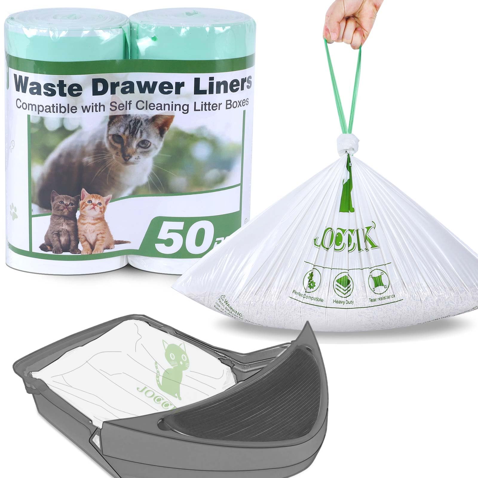 LotuFlor cat litter bags roll-packed for quick, clean changes.