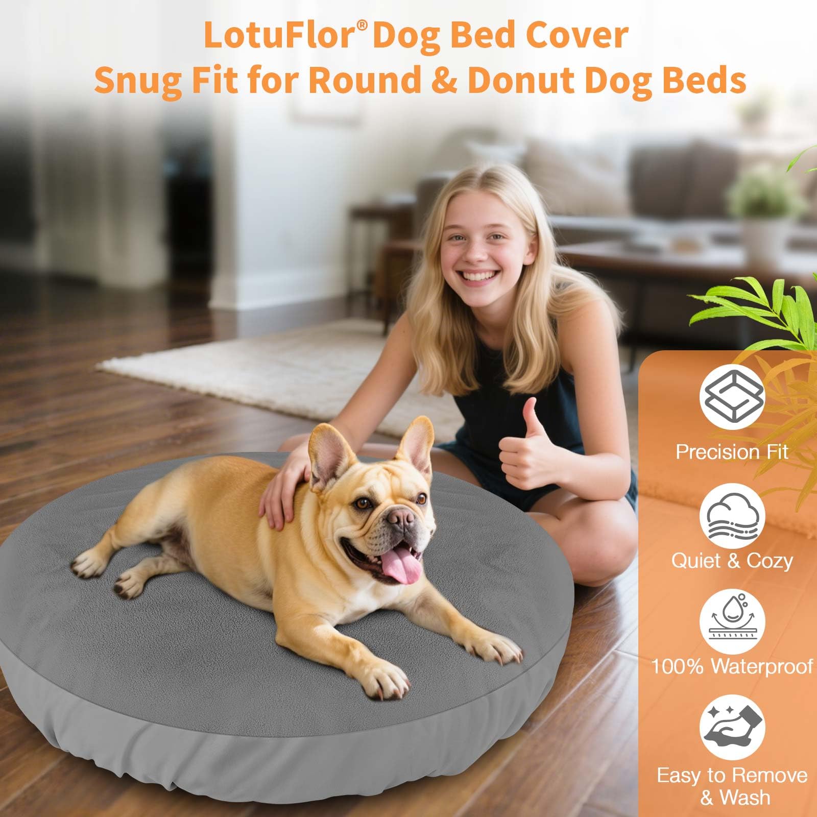 LotuFlor cover-only design enables easy replacement without the inner bed.