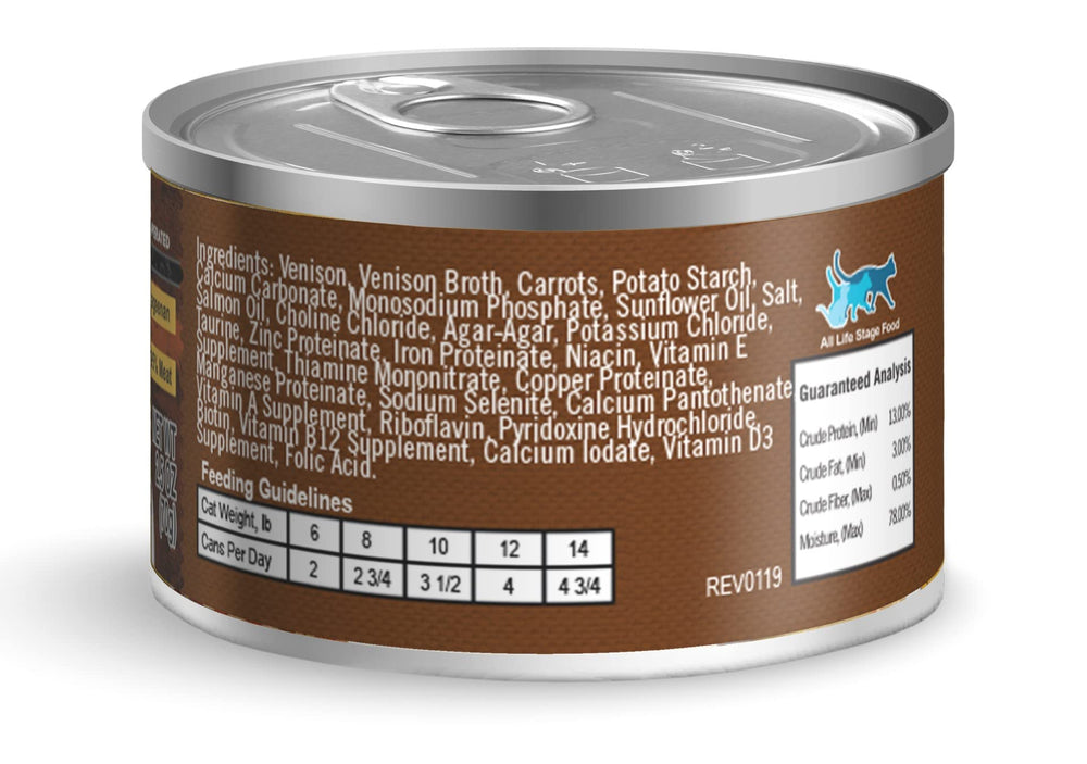 Lotus Just Juicy Venison Stew 24-pack case view, convenient bulk for feeding.