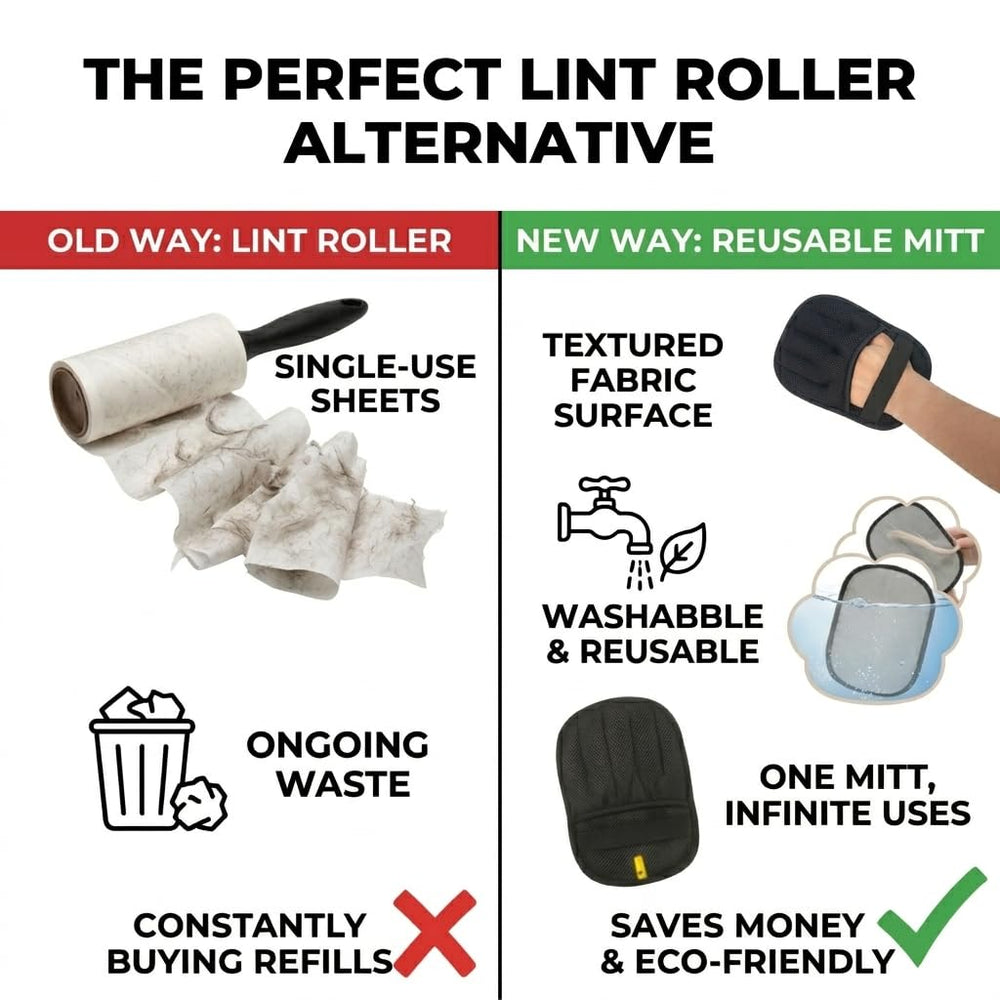 Glide over car seats to lift pet hair without waste.