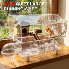 Loungewave acrylic hamster cage 360 view lets you monitor activity from all angles