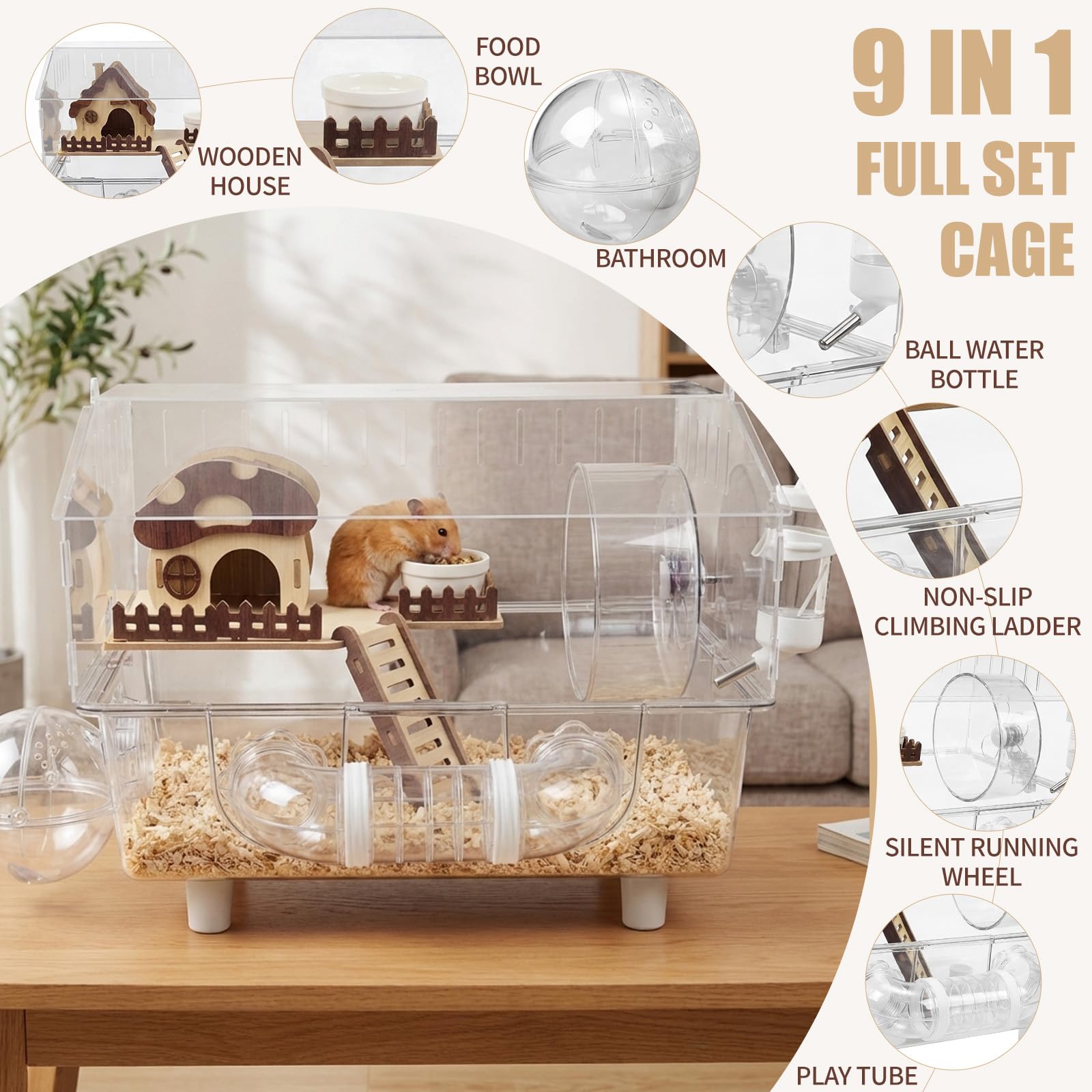 Loungewave clear view hamster enclosure helps observe behavior and routines