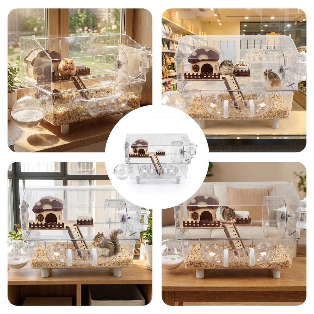 Loungewave easy-clean hamster cage simplifies maintenance and daily wiping