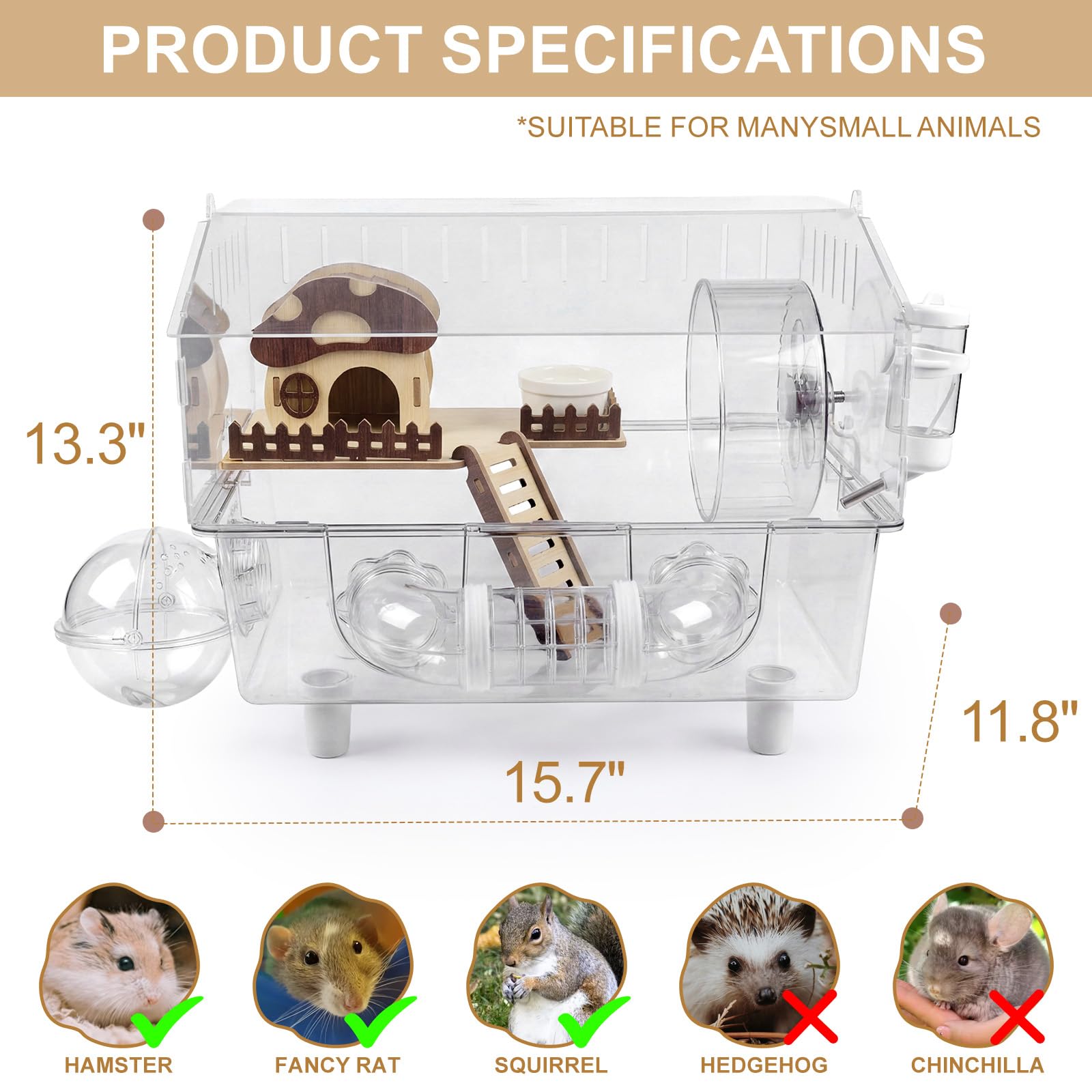 Loungewave hamster cage accessories pack includes setup and enrichment items