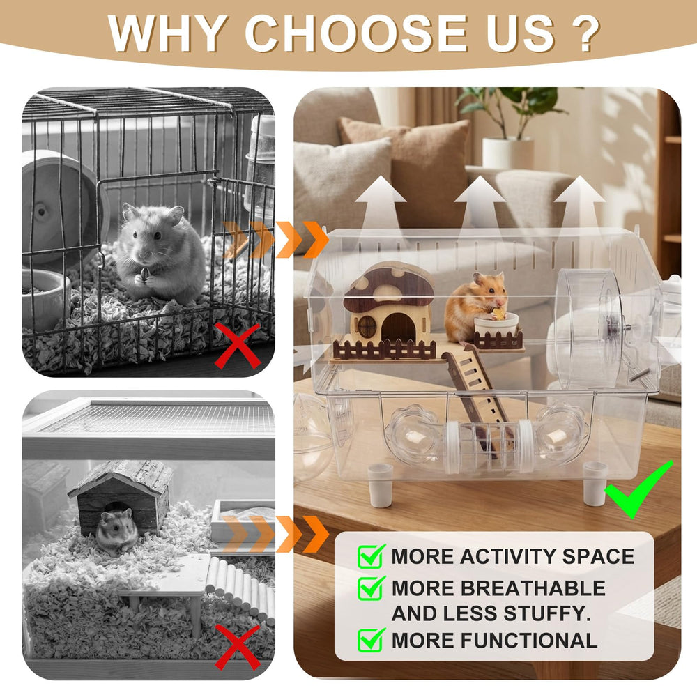 Loungewave hamster cage ventilation holes promote fresh air and odor control