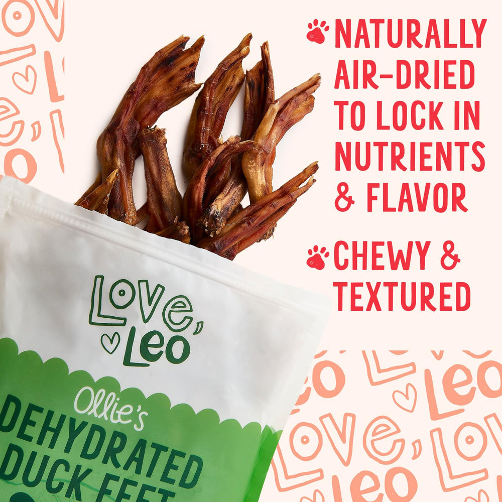 Love Leo duck feet chews during daily chew time for busy dogs.