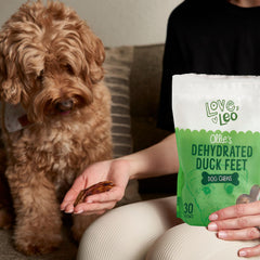 Love Leo duck feet training-treats elongated shape for long-lasting rewards.