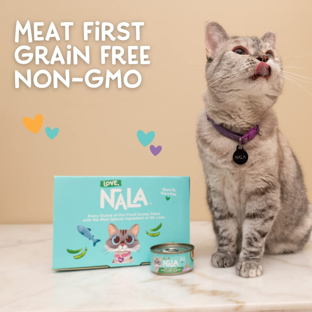 LOVE, NALA rich broth close-up signals hydration-supporting meal for cats.