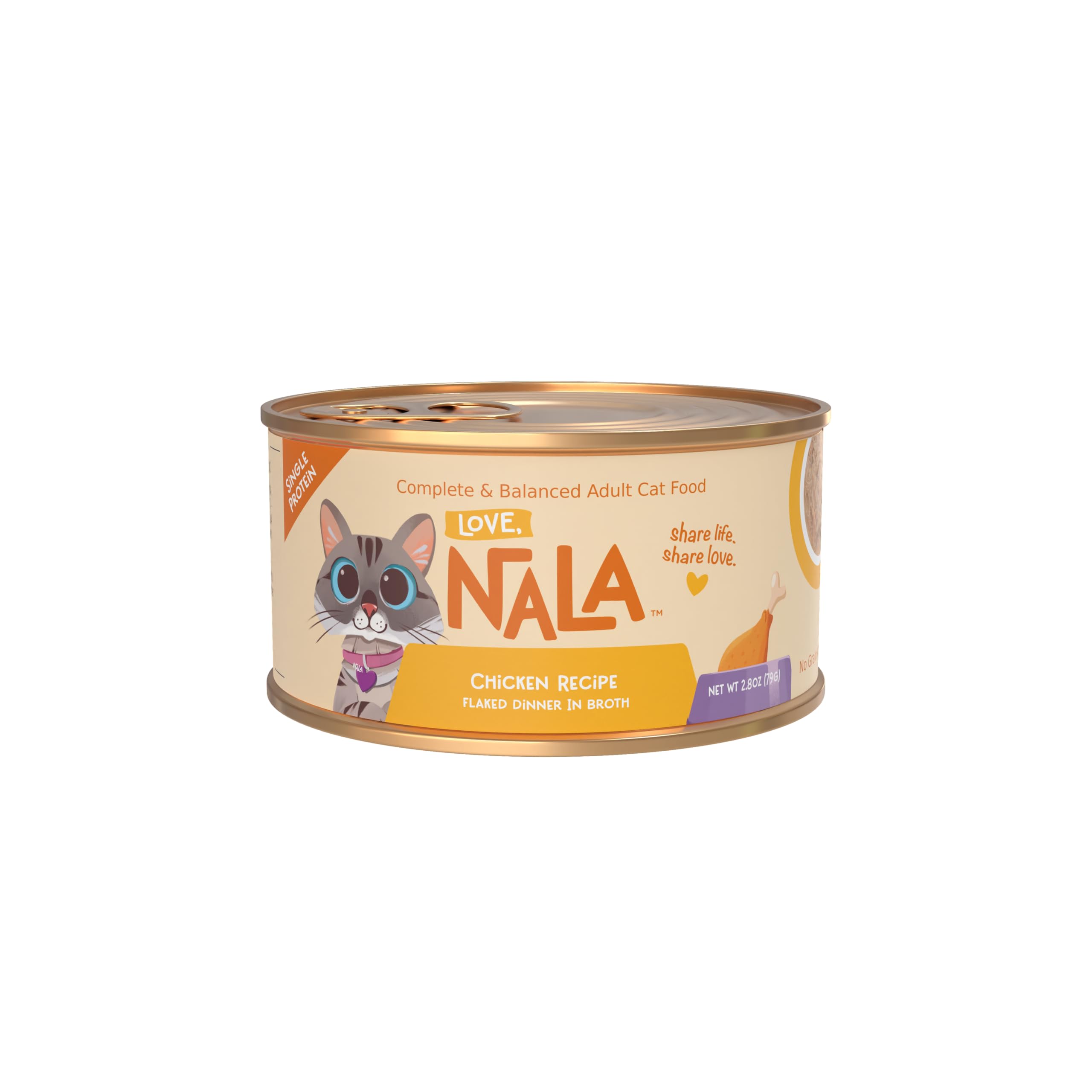 LOVE, NALA chicken-first protein source for a simple, palatable feline meal