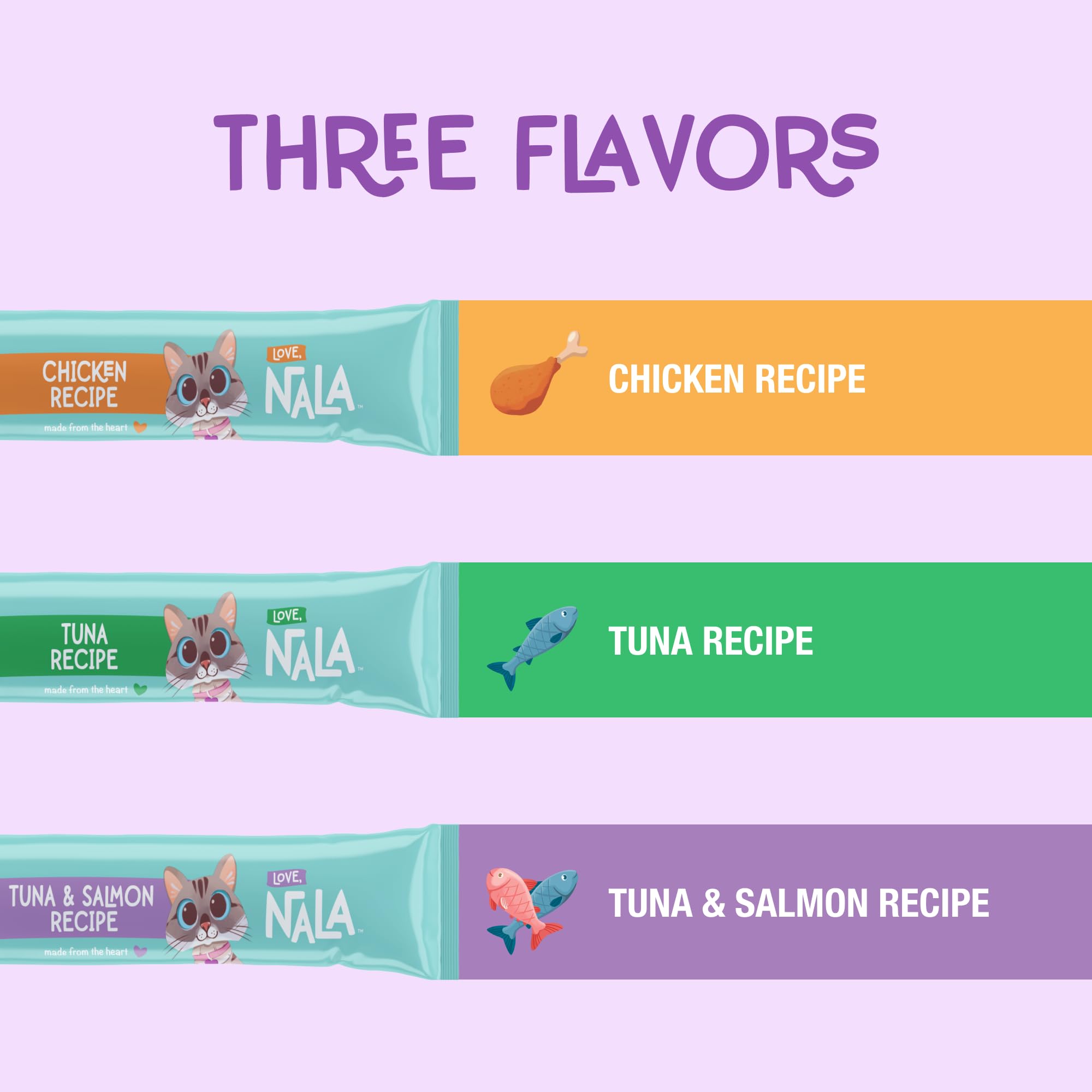 LOVE, NALA lickable treat texture close-up suggests easy, tasty serving