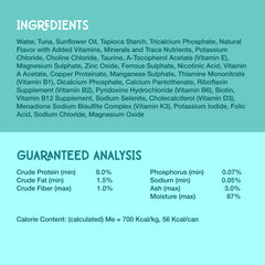 Ingredient focus: tuna sourcing label and non-GMO claim emphasizing sustainability