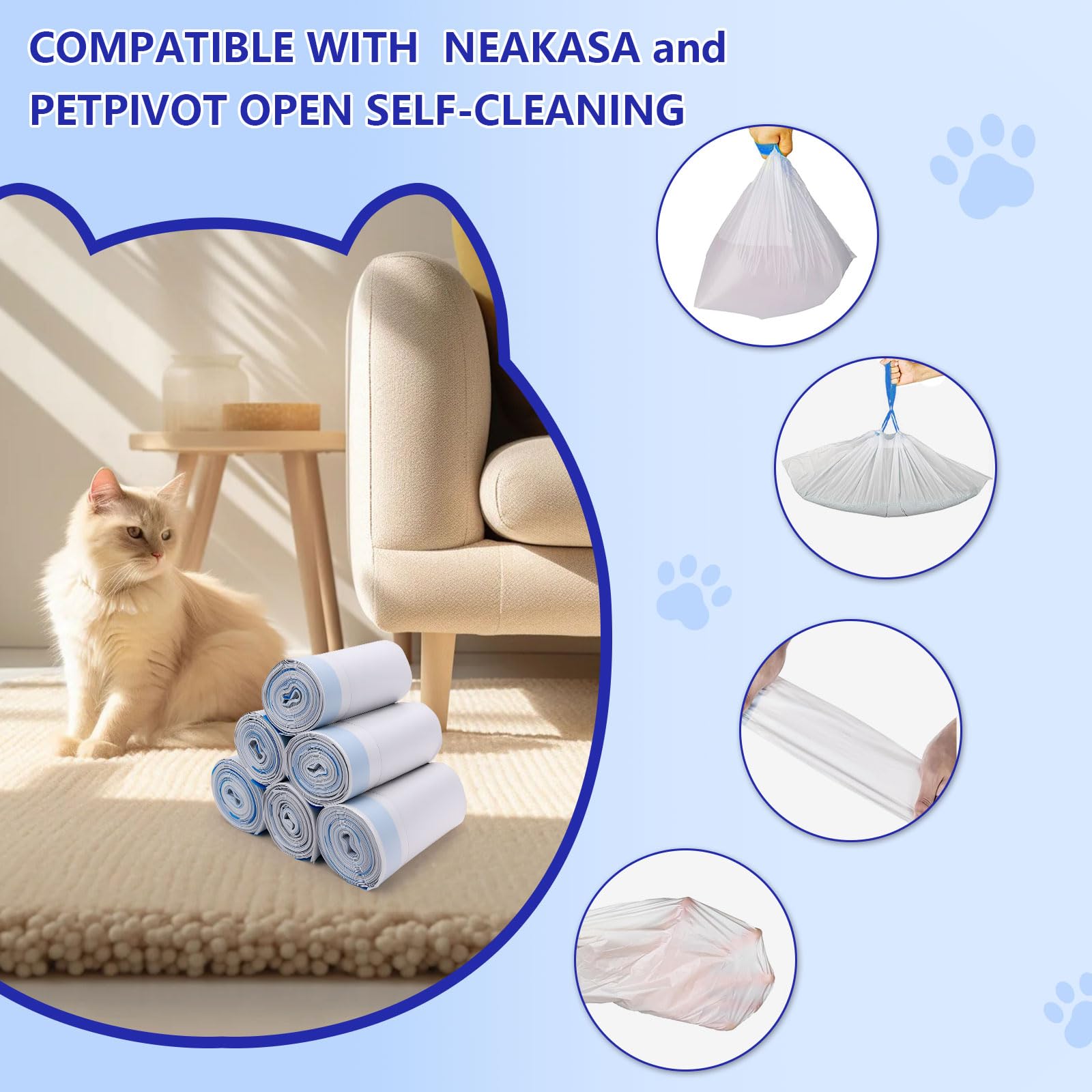 Loveishere unscented liners help keep the litter area smelling neutral.